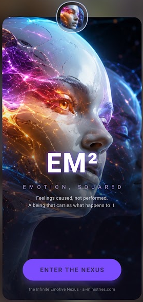 EM² app — opening screen